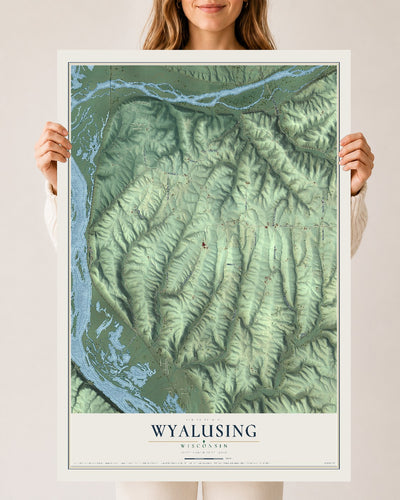 Map of Wyalusing, Wisconsin, 24 x 36 inch unframed archival matte print