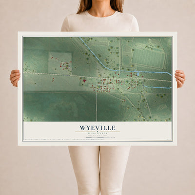 Map of Wyeville, Wisconsin, 24 x 36 inch unframed archival matte print