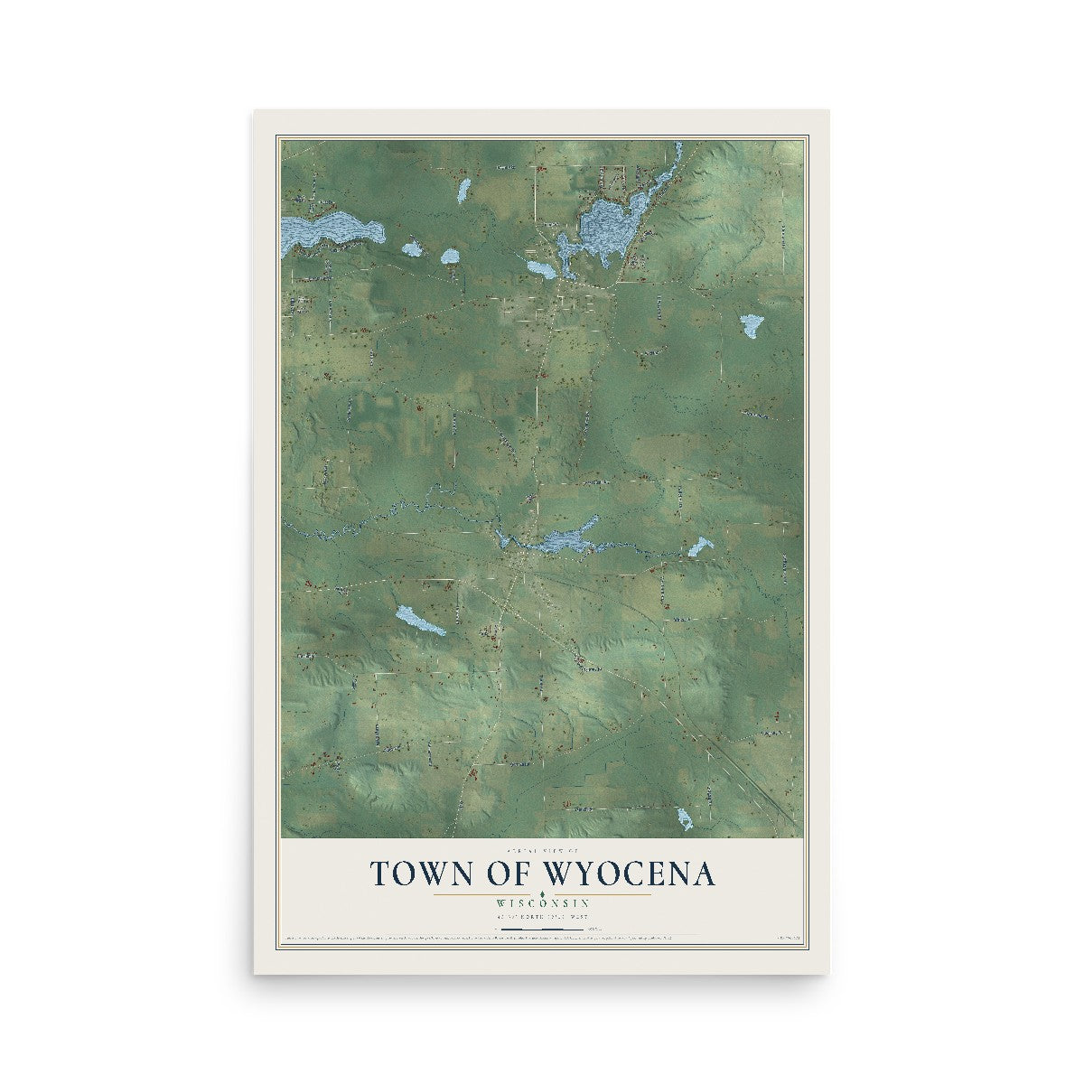 Map of the Town of Wyocena, Wisconsin, 12 x 18 inch unframed archival matte print