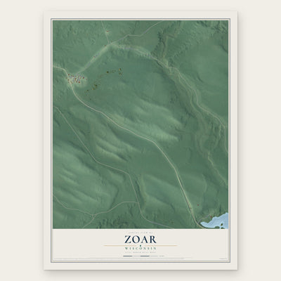 Zoar, Wisconsin map print, the full design
