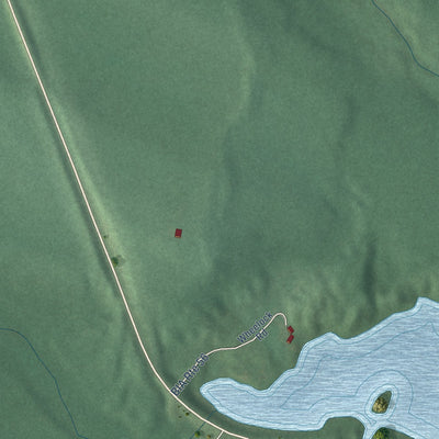 Close-up of the map of Zoar, Wisconsin print showing street and building detail