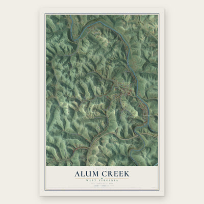 Alum Creek, West Virginia map print, the full design