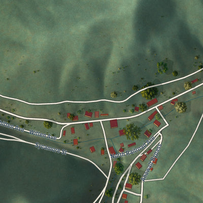 Second close-up of the map of Anawalt, West Virginia print showing more streets and buildings