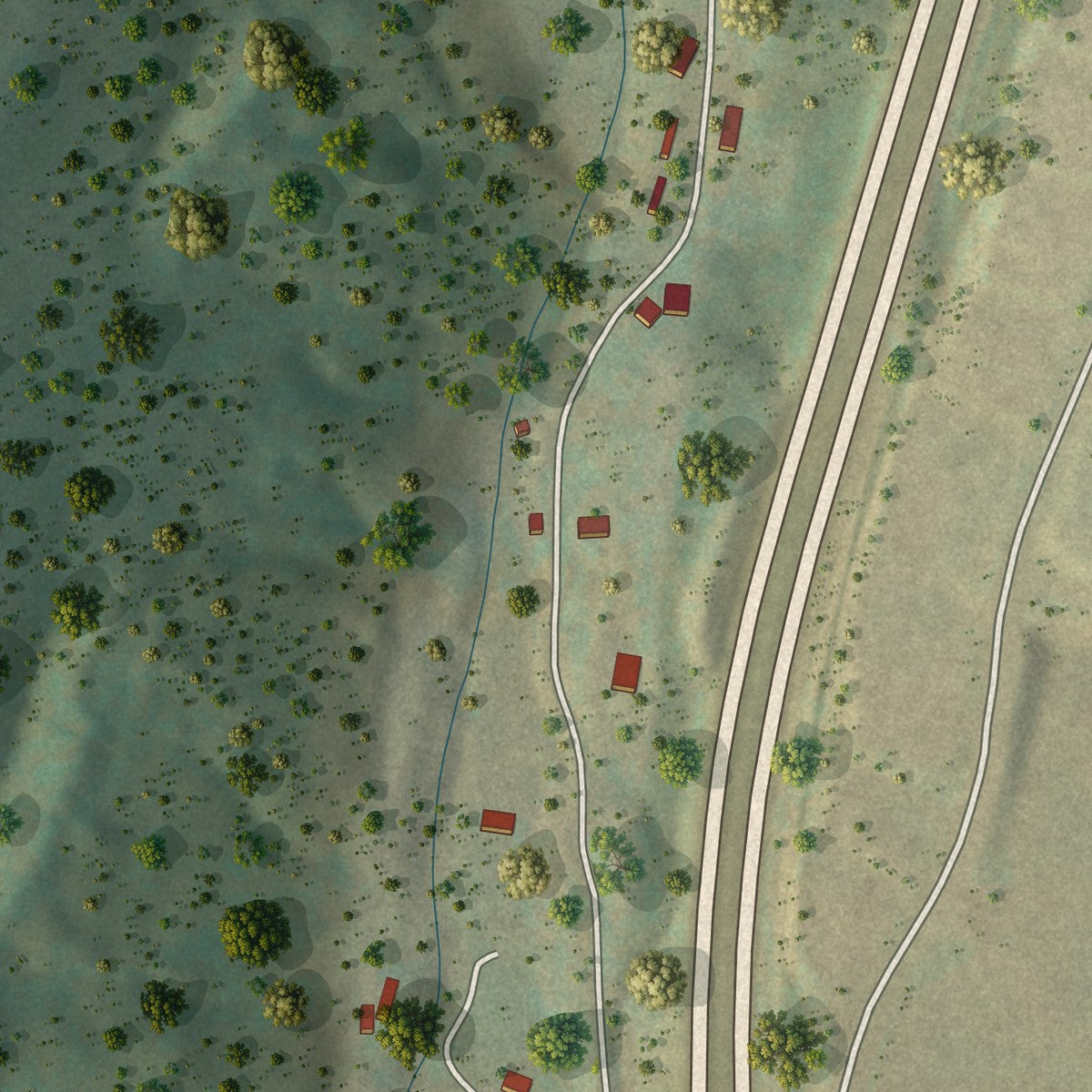 Second close-up of the map of Anmoore, West Virginia print showing more streets and buildings