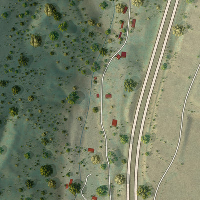 Second close-up of the map of Anmoore, West Virginia print showing more streets and buildings