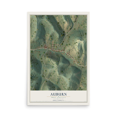 Map of Auburn, West Virginia, 12 x 18 inch unframed archival matte print