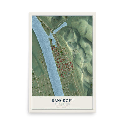 Map of Bancroft, West Virginia, 12 x 18 inch unframed archival matte print