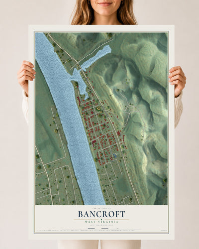 Map of Bancroft, West Virginia, 24 x 36 inch unframed archival matte print