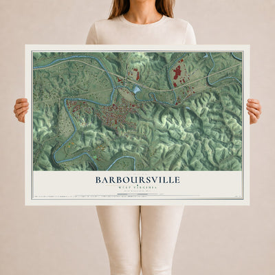 Map of Barboursville, West Virginia, 24 x 36 inch unframed archival matte print