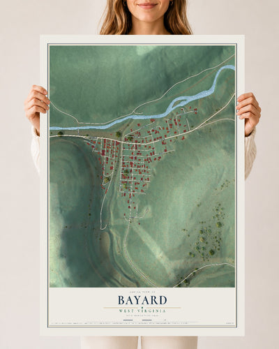 Map of Bayard, West Virginia, 24 x 36 inch unframed archival matte print