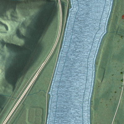 Second close-up of the map of Beech Bottom, West Virginia print showing more streets and buildings