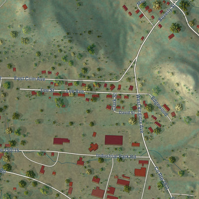 Second close-up of the map of Belington, West Virginia print showing more streets and buildings