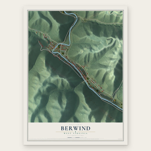 Berwind, West Virginia map print, the full design