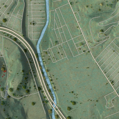 Second close-up of the map of Bethlehem, West Virginia print showing more streets and buildings