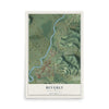 Map of Beverly, West Virginia, 12 x 18 inch unframed archival matte print