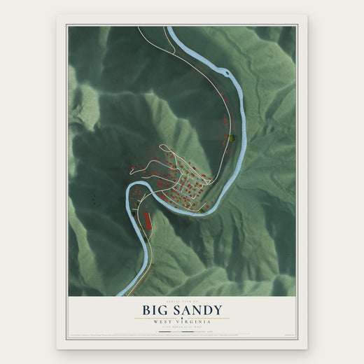 Big Sandy, West Virginia map print, the full design