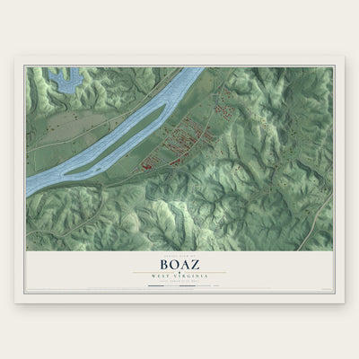Boaz, West Virginia map print, the full design