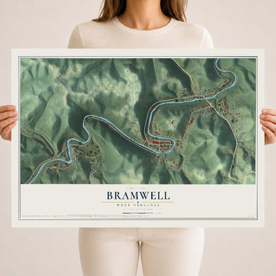 Map of Bramwell, West Virginia, 18 x 24 inch unframed archival matte print