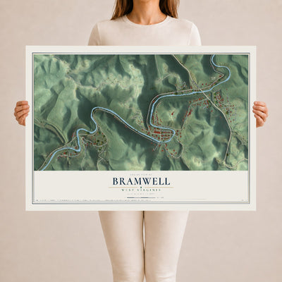 Map of Bramwell, West Virginia, 24 x 36 inch unframed archival matte print