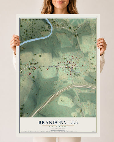 Map of Brandonville, West Virginia, 24 x 36 inch unframed archival matte print