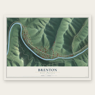 Brenton, West Virginia map print, the full design