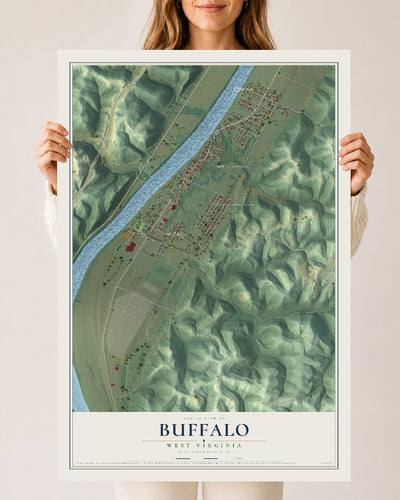 Map of Buffalo, West Virginia, 24 x 36 inch unframed archival matte print