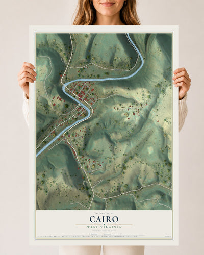 Map of Cairo, West Virginia, 24 x 36 inch unframed archival matte print