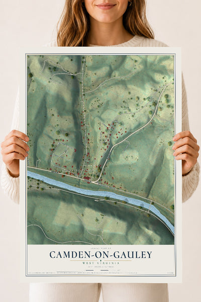 Map of Camden-on-Gauley, West Virginia, 18 x 24 inch unframed archival matte print