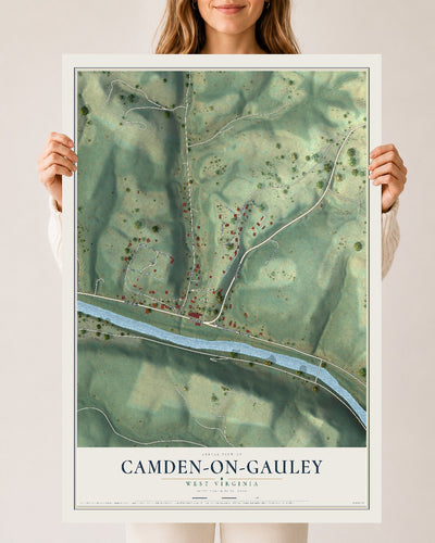 Map of Camden-on-Gauley, West Virginia, 24 x 36 inch unframed archival matte print