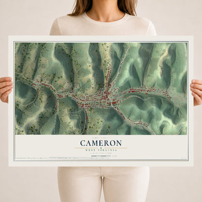 Map of Cameron, West Virginia, 18 x 24 inch unframed archival matte print