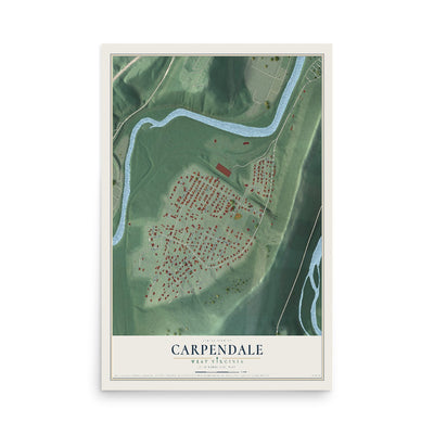 Map of Carpendale, West Virginia, 12 x 18 inch unframed archival matte print