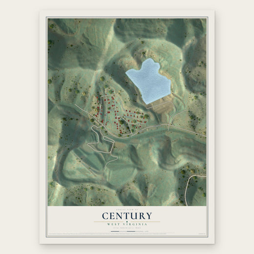 Century, West Virginia map print, the full design