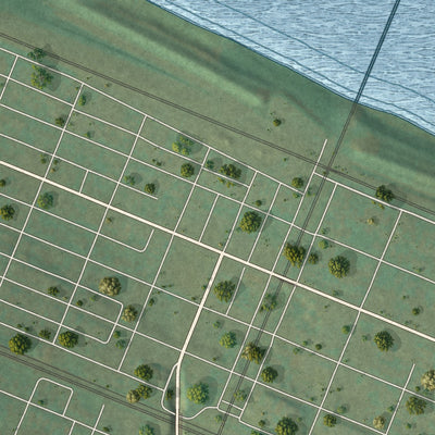 Second close-up of the map of Ceredo, West Virginia print showing more streets and buildings