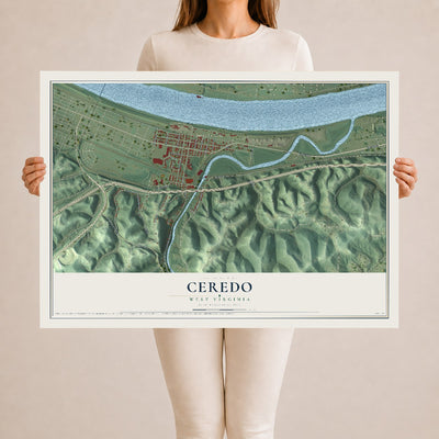 Map of Ceredo, West Virginia, 24 x 36 inch unframed archival matte print