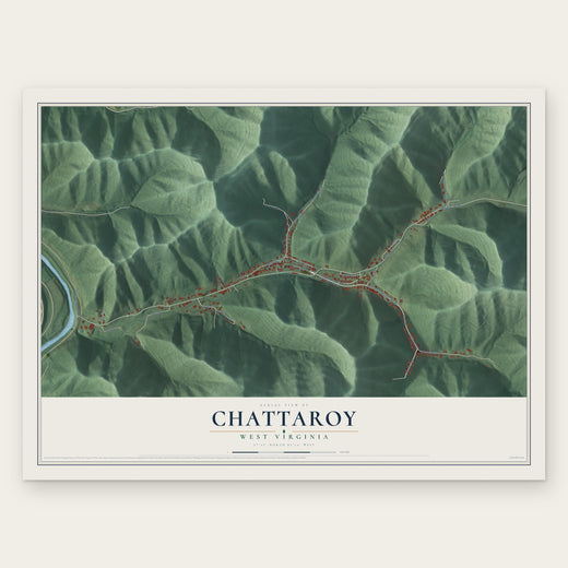 Chattaroy, West Virginia map print, the full design
