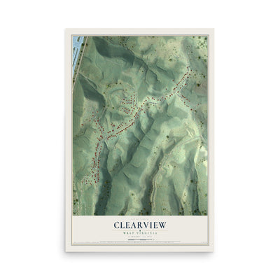 Map of Clearview, West Virginia, 12 x 18 inch unframed archival matte print