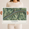 Map of Clendenin, West Virginia, 12 x 18 inch unframed archival matte print