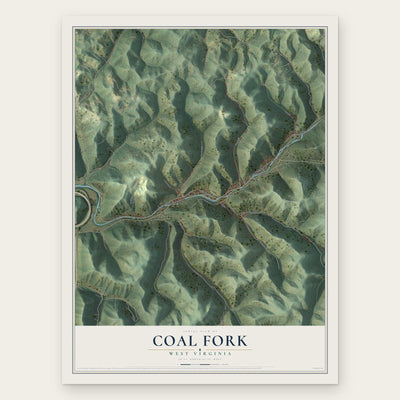 Coal Fork, West Virginia map print, the full design