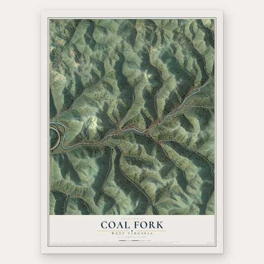Coal Fork, West Virginia map print, the full design