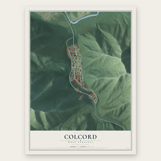 Colcord, West Virginia map print, the full design