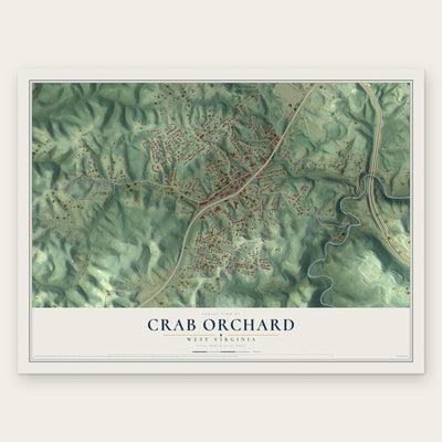 Crab Orchard, West Virginia map print, the full design