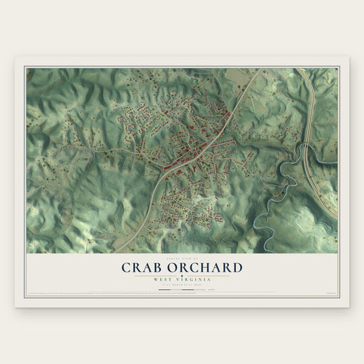 Crab Orchard, West Virginia map print, the full design