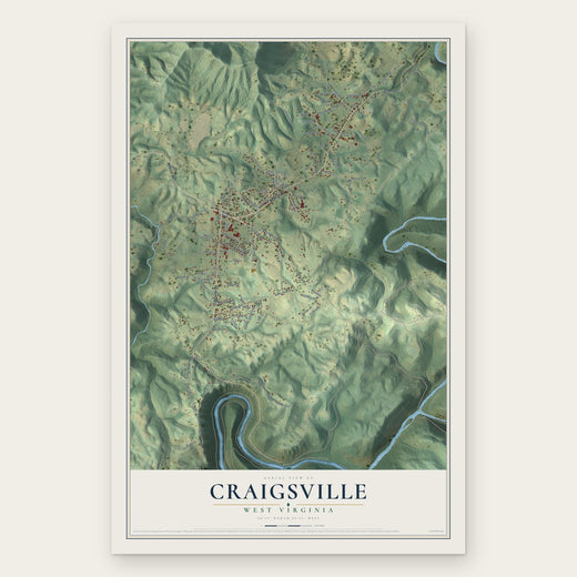 Craigsville, West Virginia map print, the full design