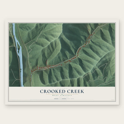 Crooked Creek, West Virginia map print, the full design