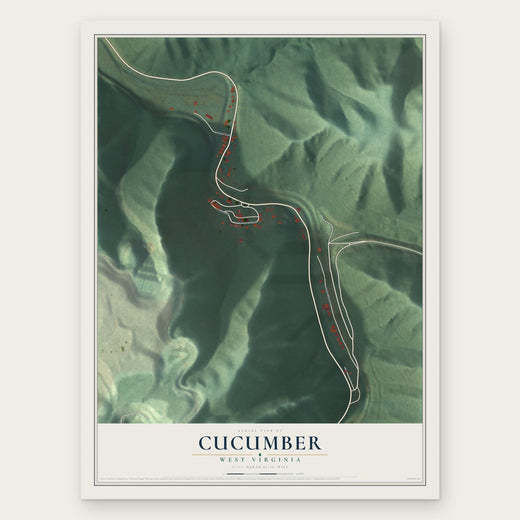 Cucumber, West Virginia map print, the full design