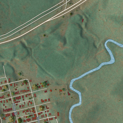 Second close-up of the map of Davis, West Virginia print showing more streets and buildings