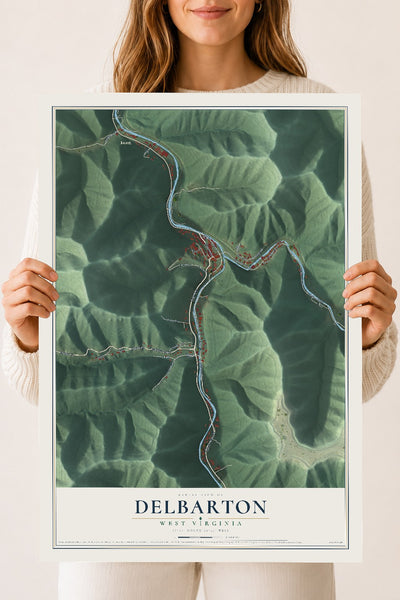Map of Delbarton, West Virginia, 18 x 24 inch unframed archival matte print