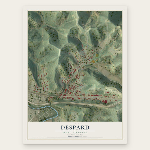 Despard, West Virginia map print, the full design