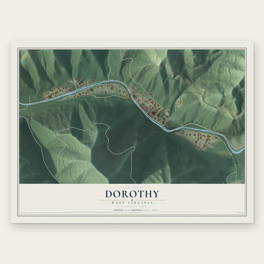 Dorothy, West Virginia map print, the full design