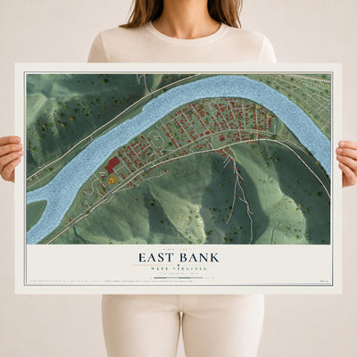 Map of East Bank, West Virginia, 18 x 24 inch unframed archival matte print